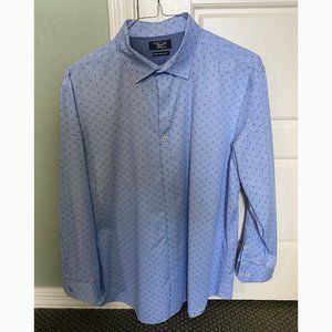 Original Penguin Men's Slim Fit Dress Shirt, Blue, 17 - 32/33